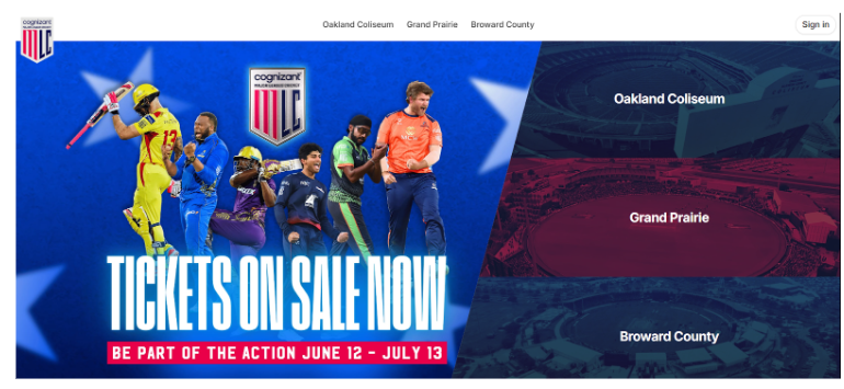 LAS vs WF tickets on MLC website