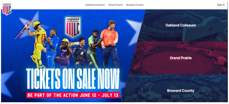 tickets for the Washington Freedom vs Los Angeles Knight Riders match