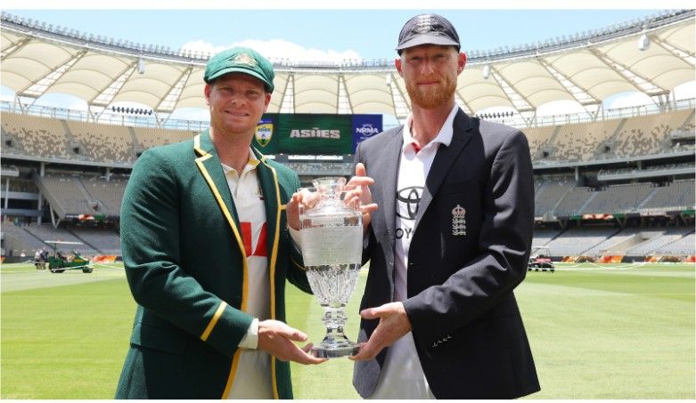 PatCummins and BenStokes With AShes Cricket Trophy