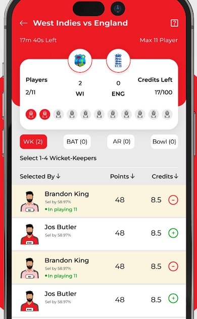 Select Your AmericanDream11 Team