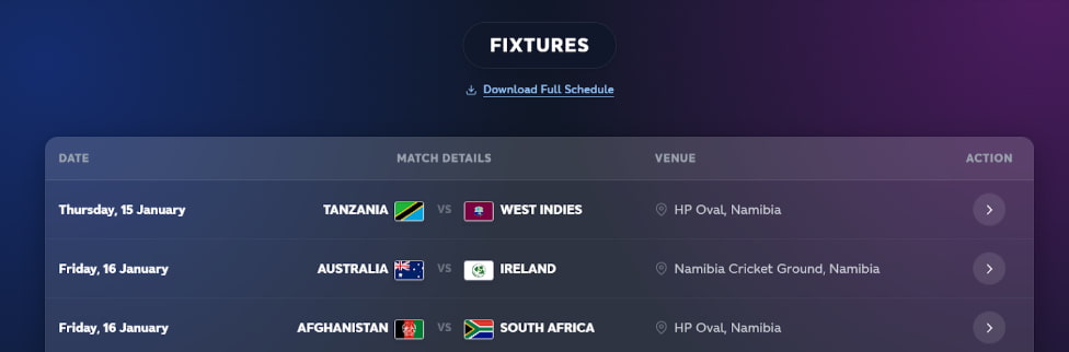 Select your preferred Match Select your preferred Match